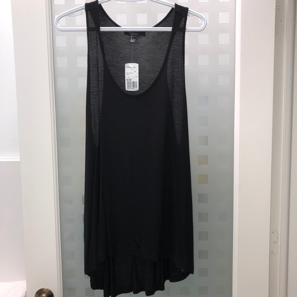 FOREVER 21 Scoop Neck + Side Sheer Knit Bi-Level Tank Top Black, Size L, NWT! - Picture 2 of 14